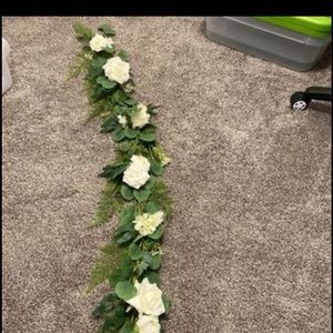 White Faux Rose Garland